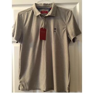 NWT Bruno Milano Polo Shirt Mens Medium Gray Short Sleeve Pullover Pocket Casual